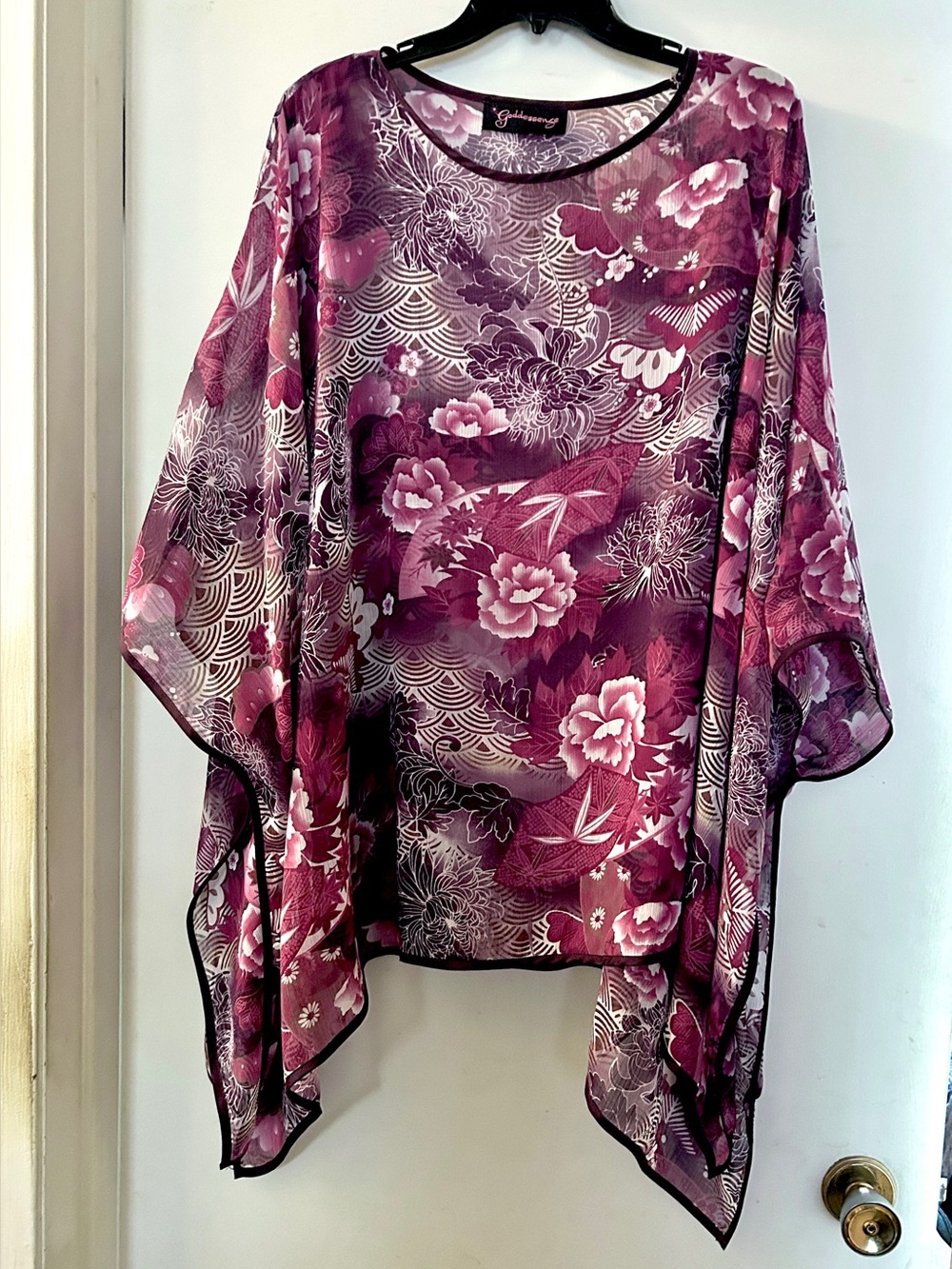 Floral Sheer Kimono Top - Berry Purple